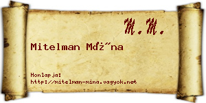 Mitelman Mína névjegykártya
